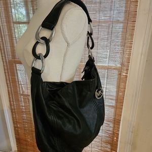 Michael Kors Black Nappa Soft Leather Slouchy Hobo Shoulder Handbag Purse. EUC!!